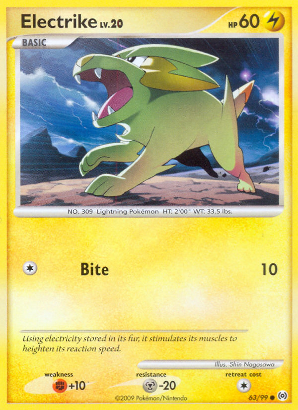 Electrike 63/99 Pokémon Arceus (2009) English card — catalogue reference