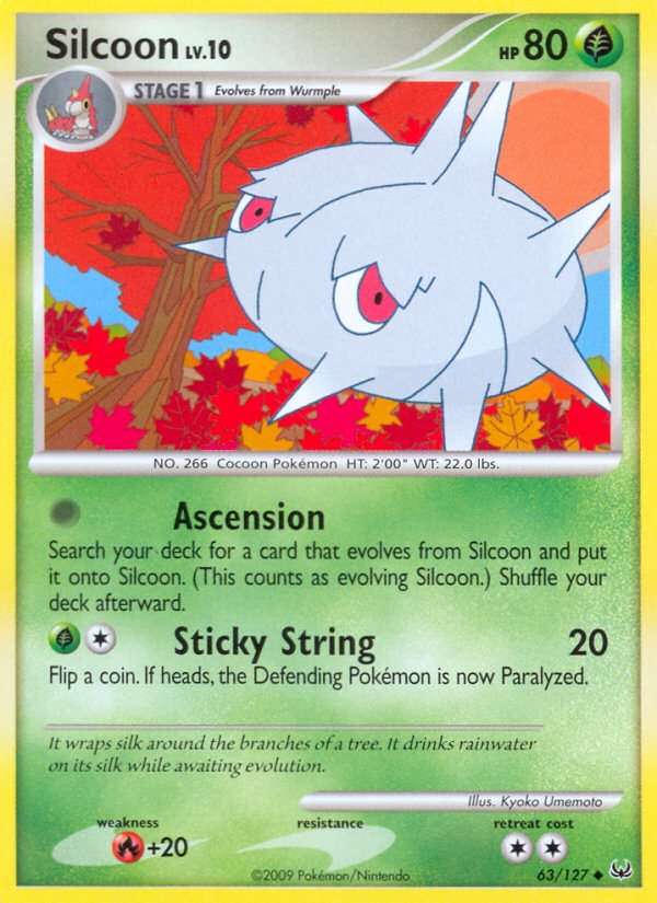 Silcoon 63/127 Pokémon Platinum (2009) English card — catalogue reference