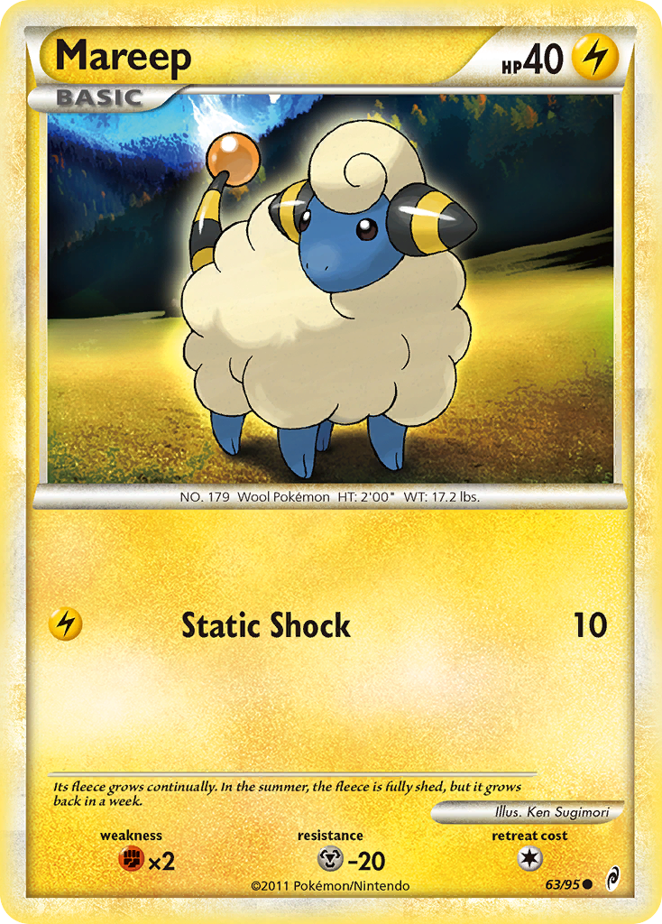 Mareep 63/95 Pokémon Call of Legends (2011) English card — catalogue reference