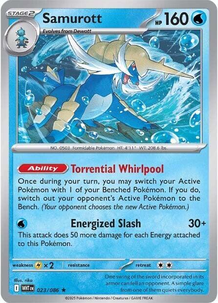 Samurott Rare SV: White Flare 023/086 MP (Back)