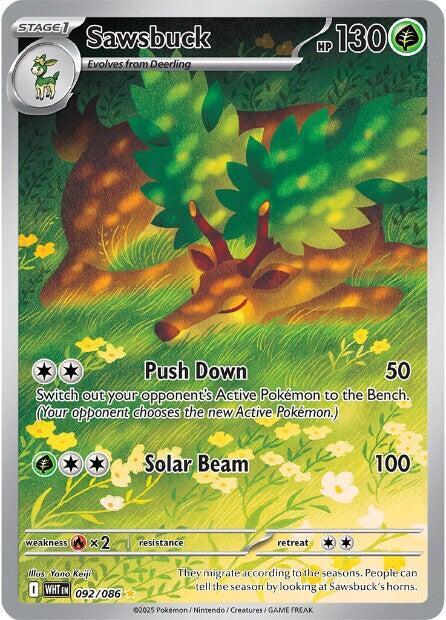 Sawsbuck - Illustration Rare SV: White Flare 092/086 MP (Back)