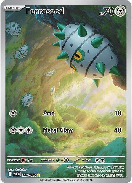 Ferroseed Illustration Rare SV: White Flare 148/086 MP (Back)