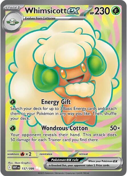 Whimsicott ex Ultra Rare SV: White Flare 157/086 NM (Back)