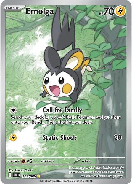 Emolga Illustration Rare SV: Black Bolt 112/086 NM (Back)