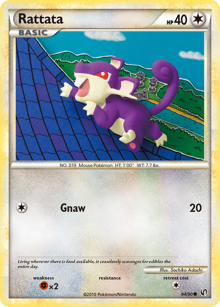 Rattata 64/90 Pokémon Undaunted (2010) English card — catalogue reference