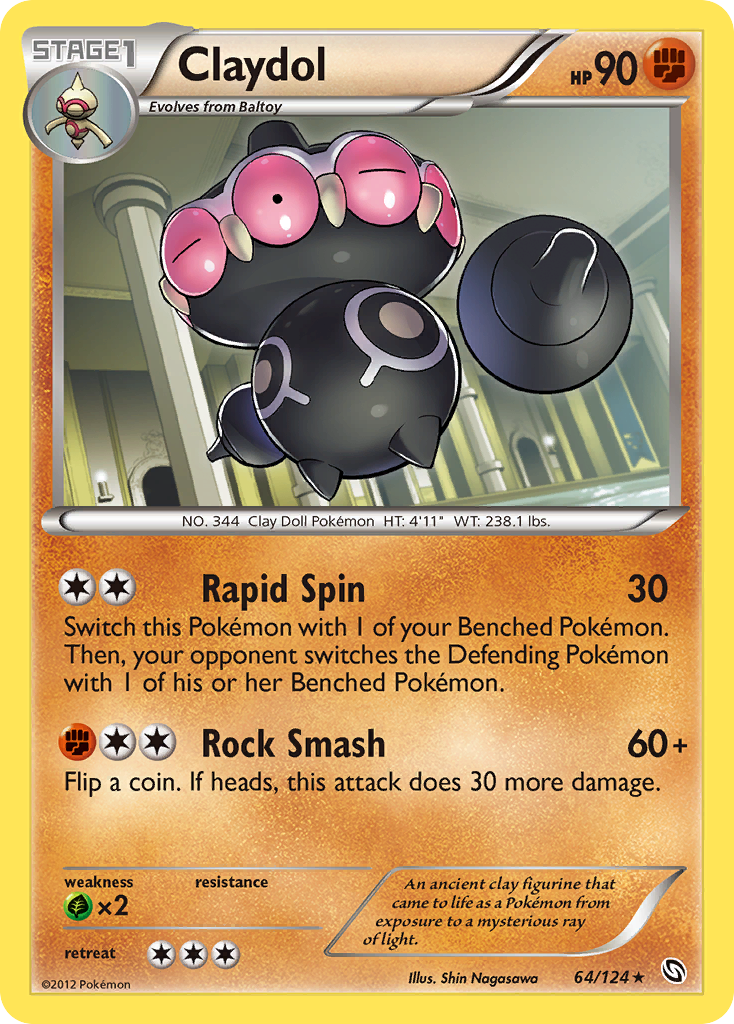 Claydol 64/124 Pokémon Dragons Exalted (2012) English card — catalogue reference