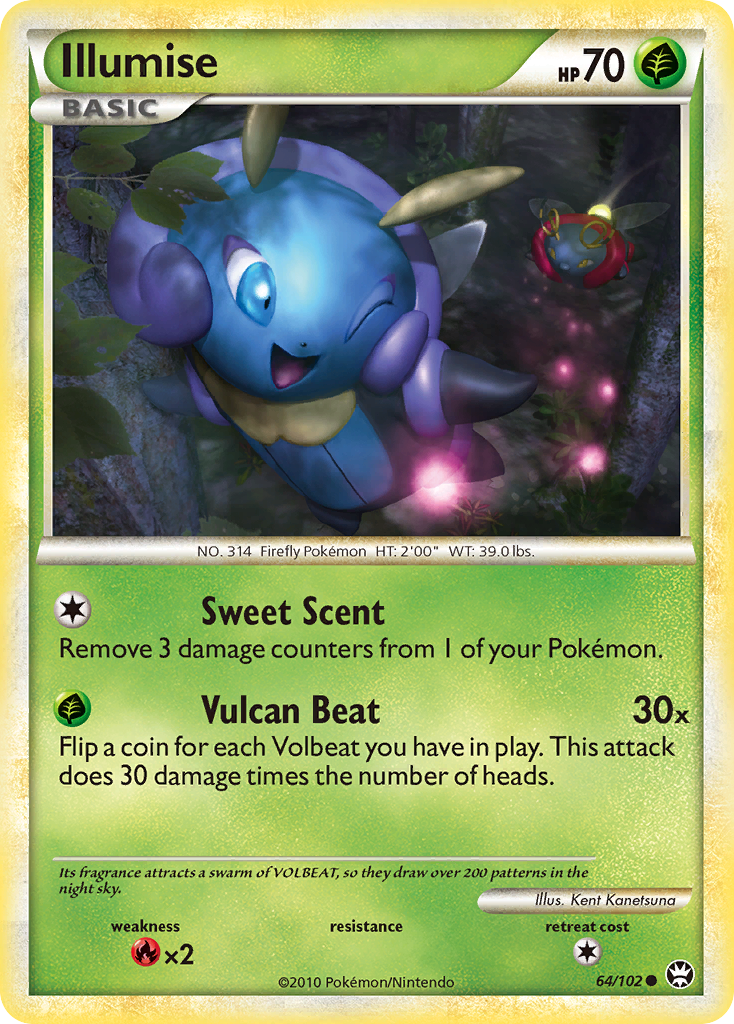 Illumise 64/102 Pokémon Triumphant (2010) English card — catalogue reference