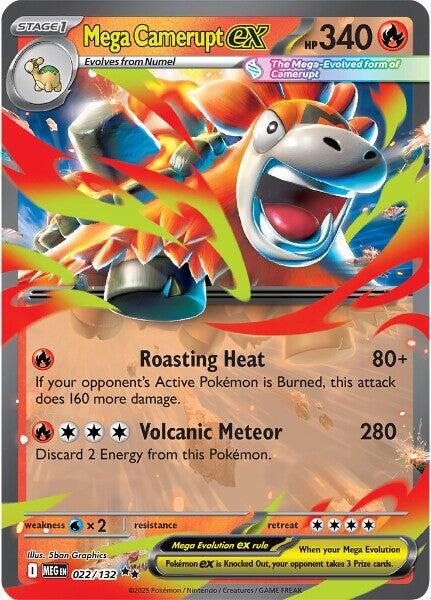 Mega Camerupt ex Double Rare ME01: Mega Evolution 022/132 MP (Back)