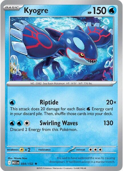 Kyogre Rare ME01: Mega Evolution 034/132 MP (Back)
