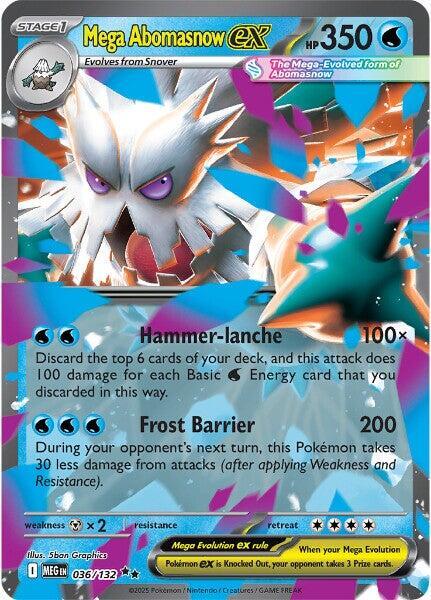 Mega Abomasnow ex Double Rare ME01: Mega Evolution 036/132 MP (Back)