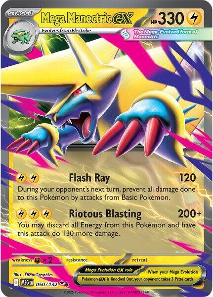 Mega Manectric ex - Double Rare ME01: Mega Evolution 050/132 MP (Back)