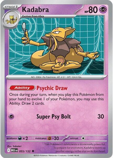 Kadabra Uncommon ME01: Mega Evolution 055/132 MP (Back)