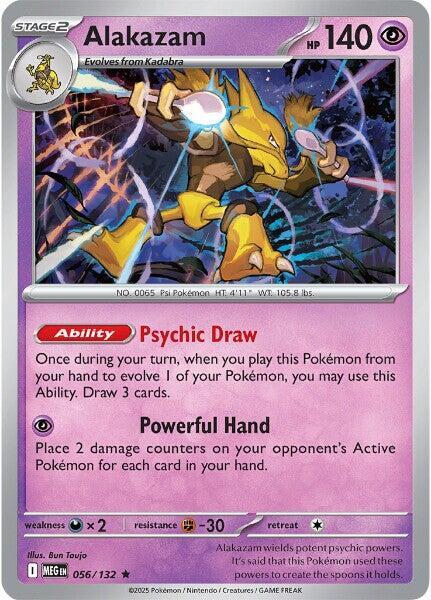 Alakazam Rare ME01: Mega Evolution 056/132 MP (Back)