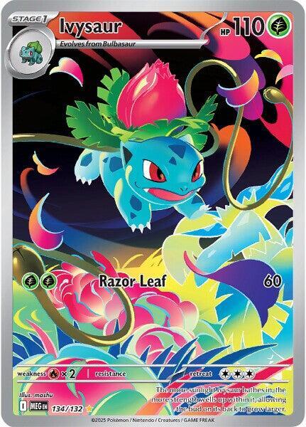 Ivysaur Illustration Rare ME01: Mega Evolution 134/132 MP (Back)