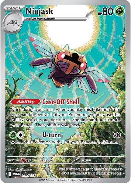 Ninjask Illustration Rare ME01: Mega Evolution 137/132 NM (Back)