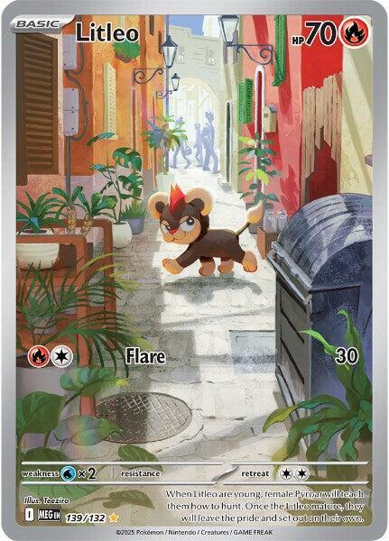Litleo Illustration Rare ME01: Mega Evolution 139/132 NM (Back)