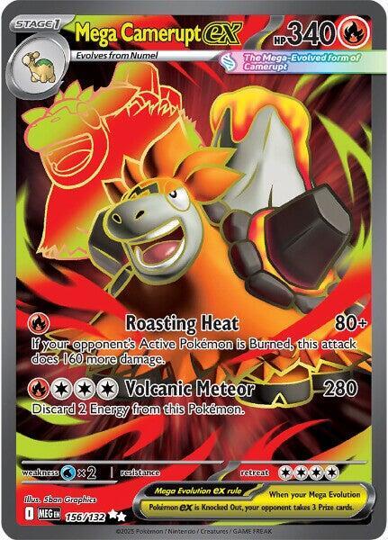 Mega Camerupt ex Ultra Rare ME01: Mega Evolution 156/132 MP (Back)