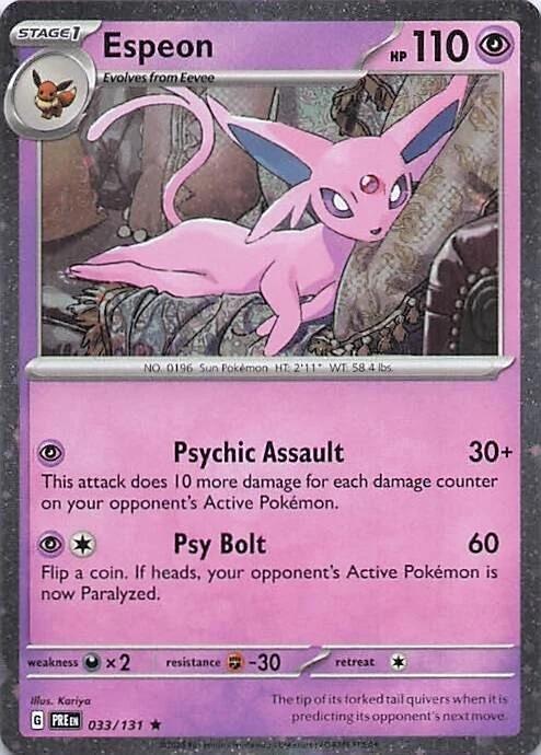 Espeon -  (Cosmos Holo) Rare Miscellaneous Cards & Products 033/131 NM (Back)