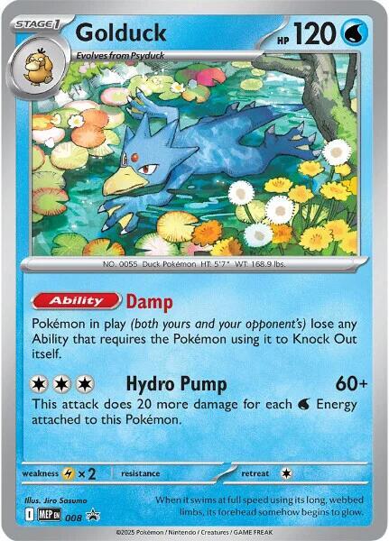 Golduck Promo ME: Mega Evolution Promo 008 NM (Back)