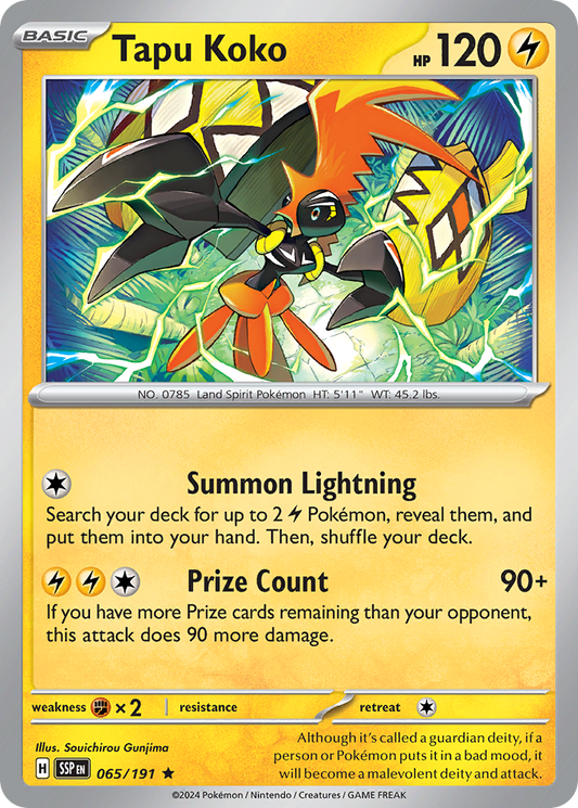 Pokemon Tapu Koko Surging Sparks 065/191