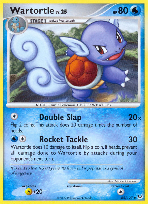 Wartortle 65/127 Pokémon Platinum (2009) English card — catalogue reference