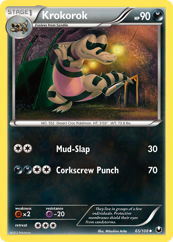 Krokorok 65/108 Pokémon Dark Explorers (2012) English card — catalogue reference
