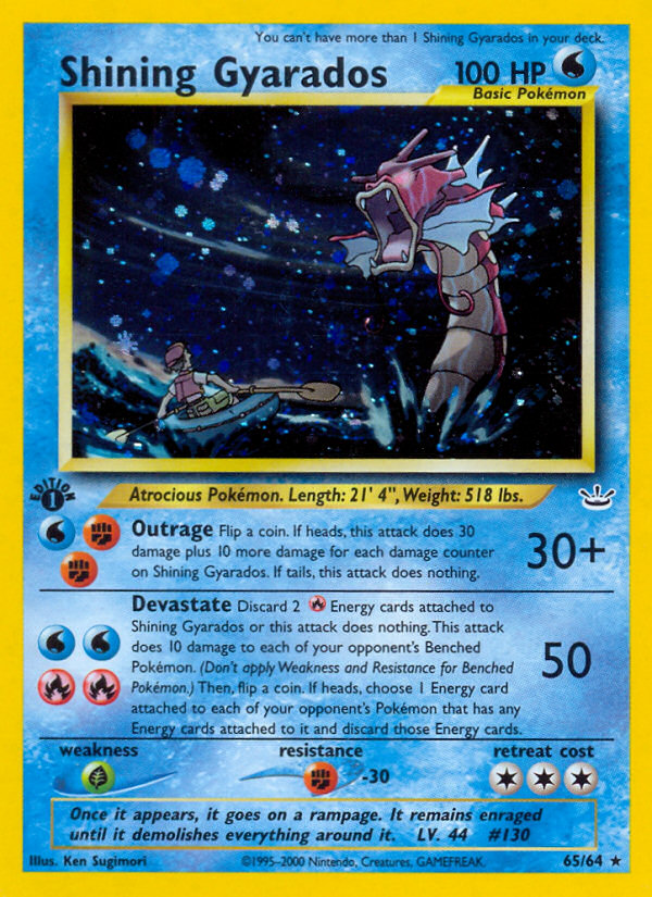 Shining Gyarados 65/64 — Pokémon Neo Revelation