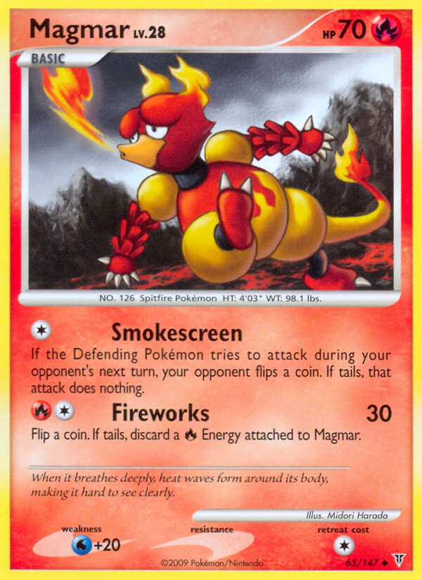 Magmar 65/147 Pokémon Supreme Victors (2009) English card — catalogue reference
