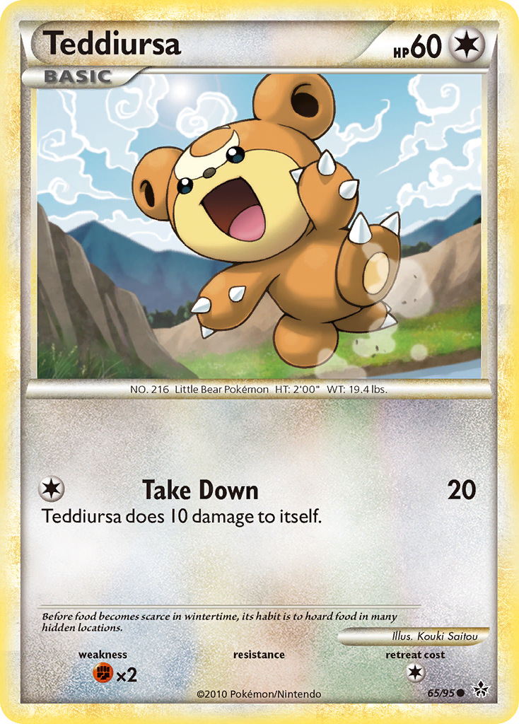 Teddiursa 65/95 Pokémon Unleashed (2010) English card — catalogue reference