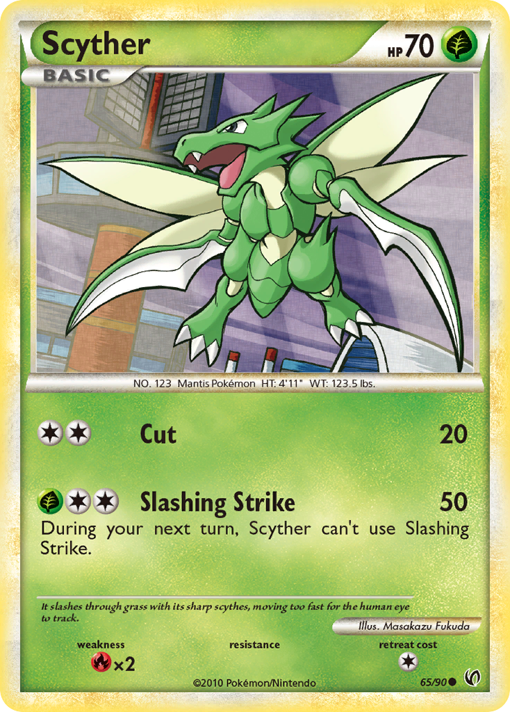 Scyther 65/90 Pokémon Undaunted (2010) English card — catalogue reference