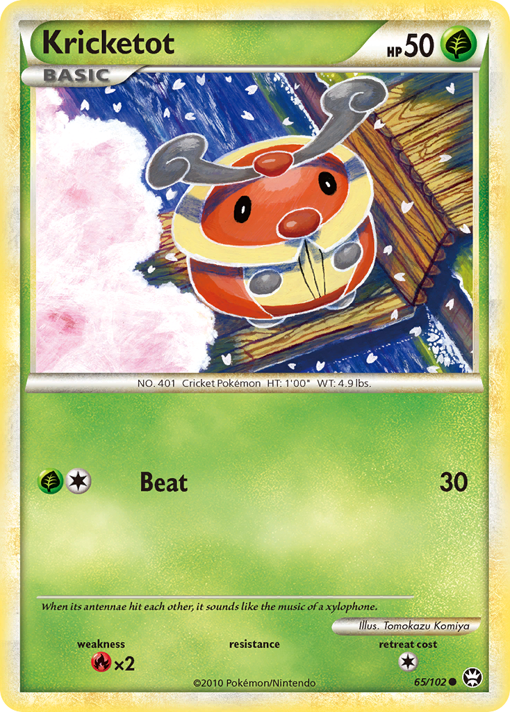 Kricketot 65/102 Pokémon Triumphant (2010) English card — catalogue reference