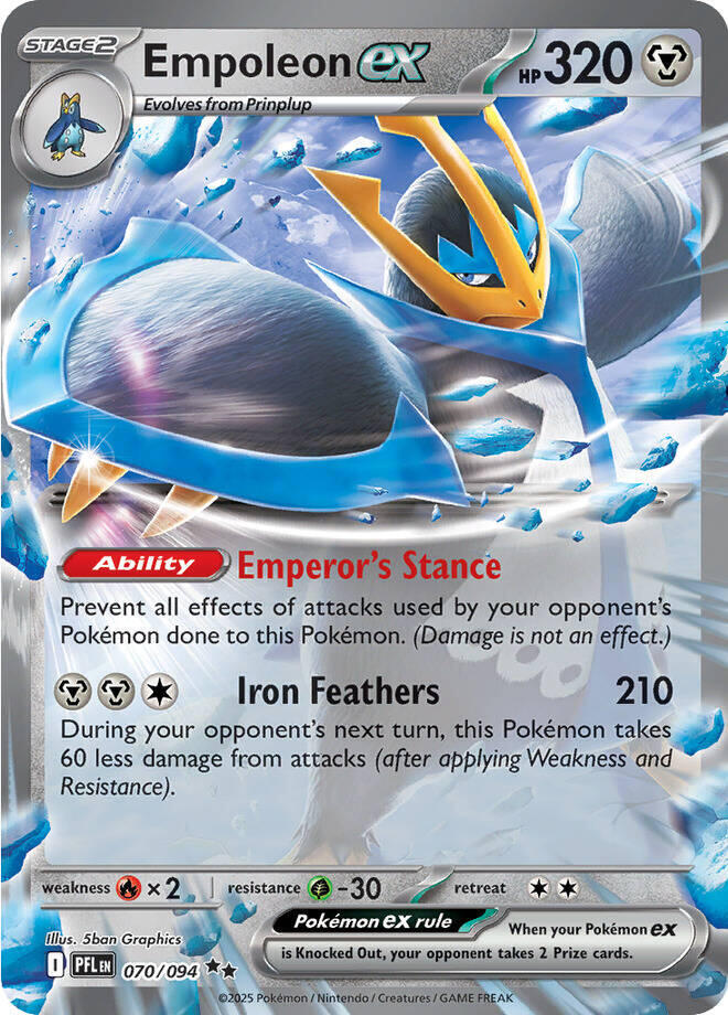 Empoleon ex - Double Rare ME02: Phantasmal Flames 070/094 MP (Back)