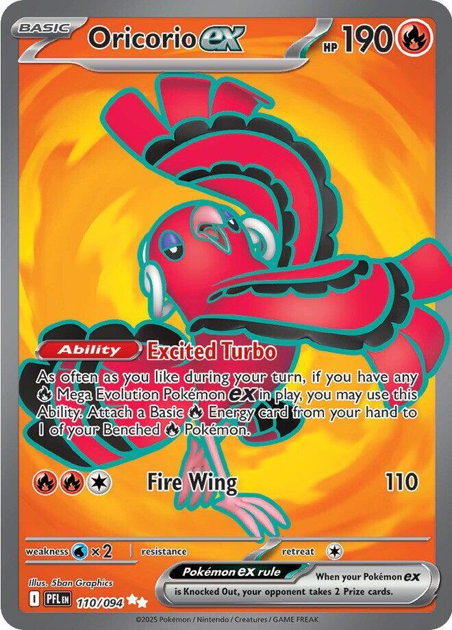 Oricorio ex Ultra Rare ME02: Phantasmal Flames 110/094 MP (Back)