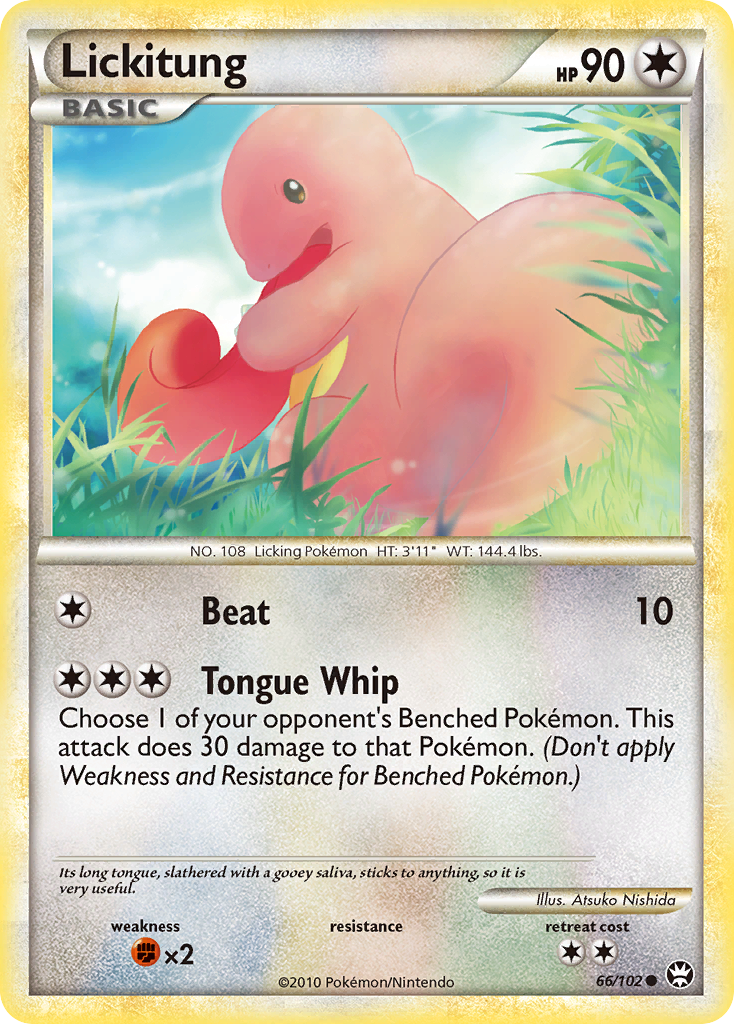 Lickitung 66/102 Pokémon Triumphant (2010) English card — catalogue reference