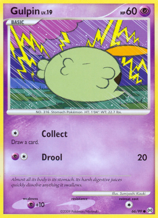 Gulpin 66/99 Pokémon Arceus (2009) English card — catalogue reference