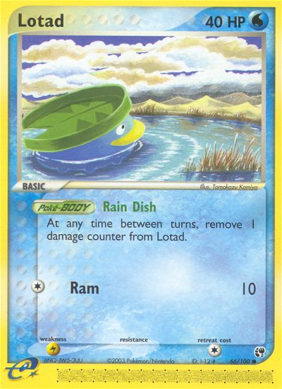 Lotad 66/100 — Pokémon EX Sandstorm