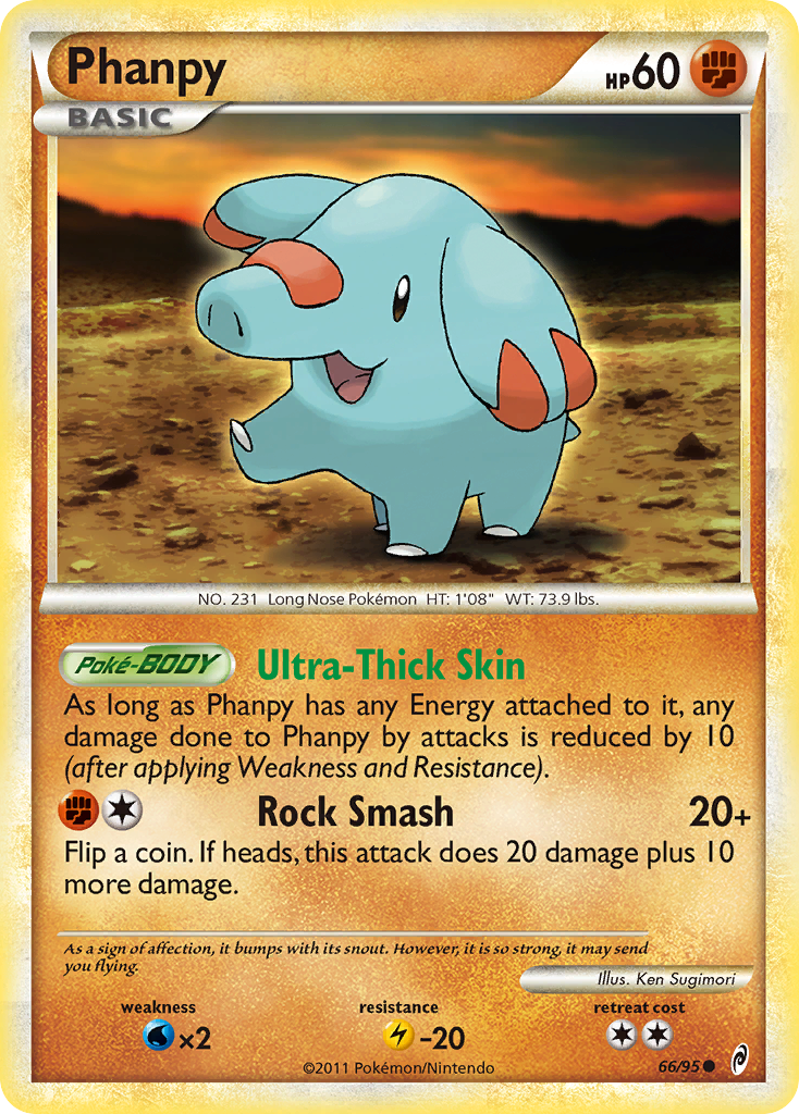 Phanpy 66/95 Pokémon Call of Legends (2011) English card — catalogue reference