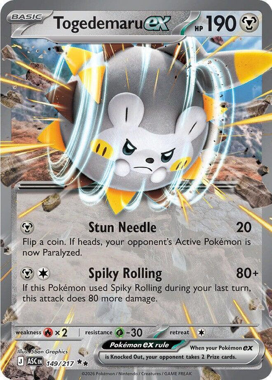 Togedemaru ex Double Rare ME: Ascended Heroes 149/217 NM (Back)