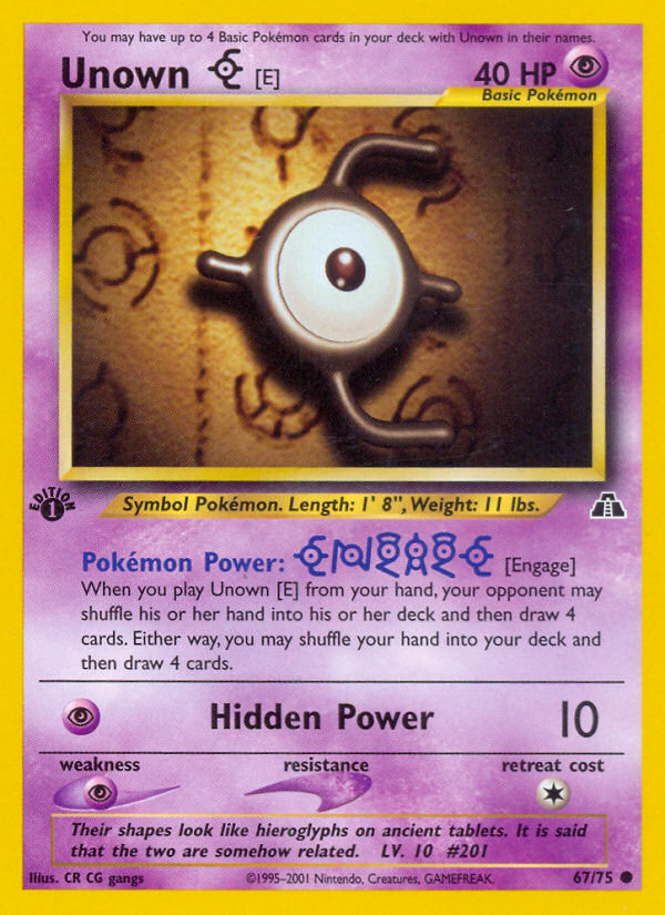 Unown [E] 67/75 — Pokémon Neo Discovery