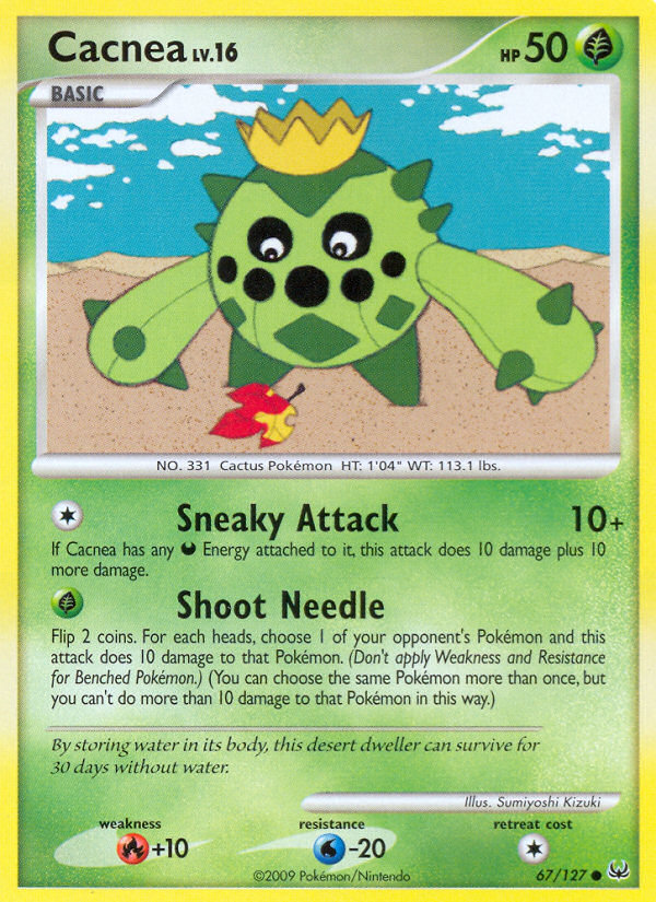 Cacnea 67/127 Pokémon Platinum (2009) English card — catalogue reference