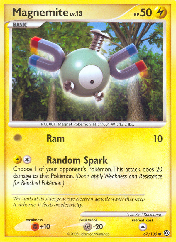 Magnemite 67/100 Pokémon Stormfront (2008) English card — catalogue reference