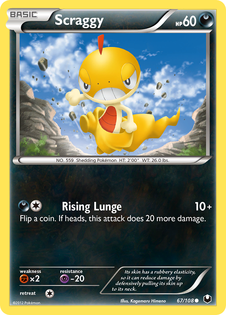 Scraggy 67/108 Pokémon Dark Explorers (2012) English card — catalogue reference