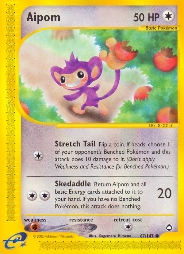 Aipom 67/147 — Pokémon Aquapolis