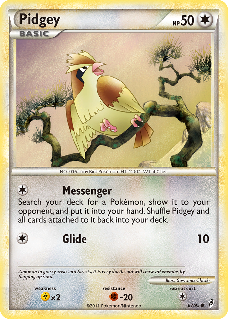 Pidgey 67/95 Pokémon Call of Legends (2011) English card — catalogue reference