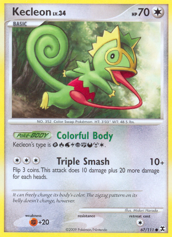 Kecleon 67/111 Pokémon Rising Rivals (2009) English card — catalogue reference