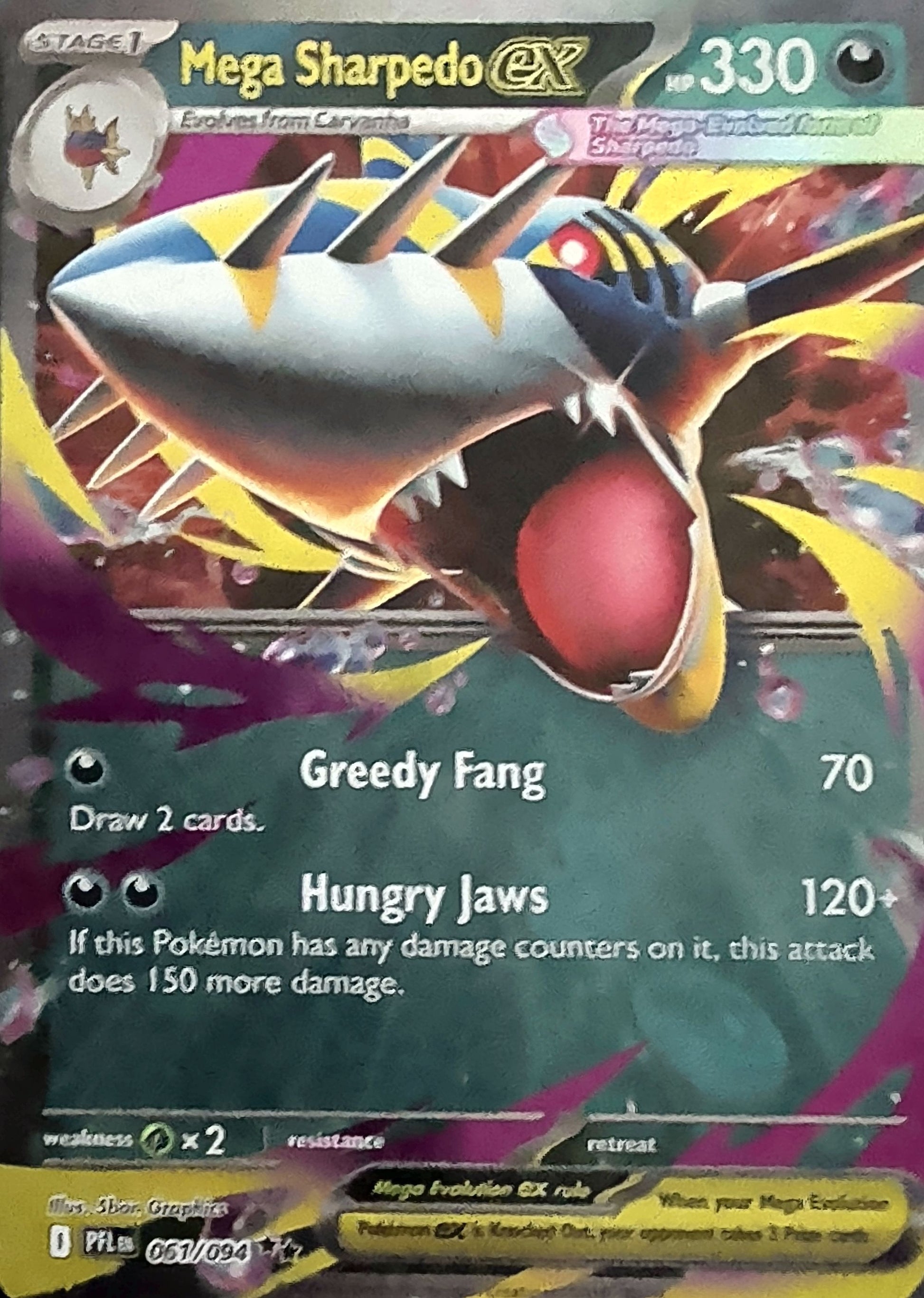 Mega Sharpedo ex Double Rare ME02: Phantasmal Flames 061/094 MP