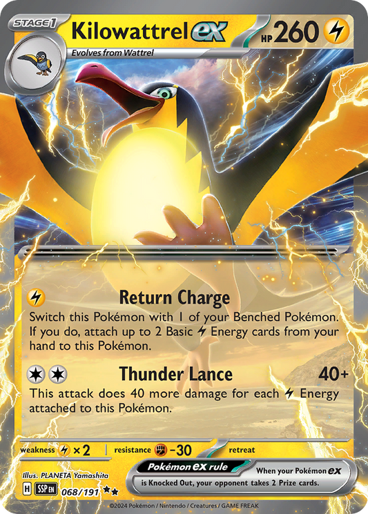 Pokemon Kilowattrel ex Surging Sparks 068/191