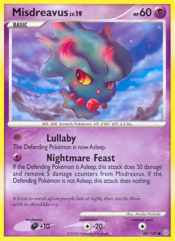 Misdreavus 68/100 Pokémon Stormfront (2008) English card — catalogue reference
