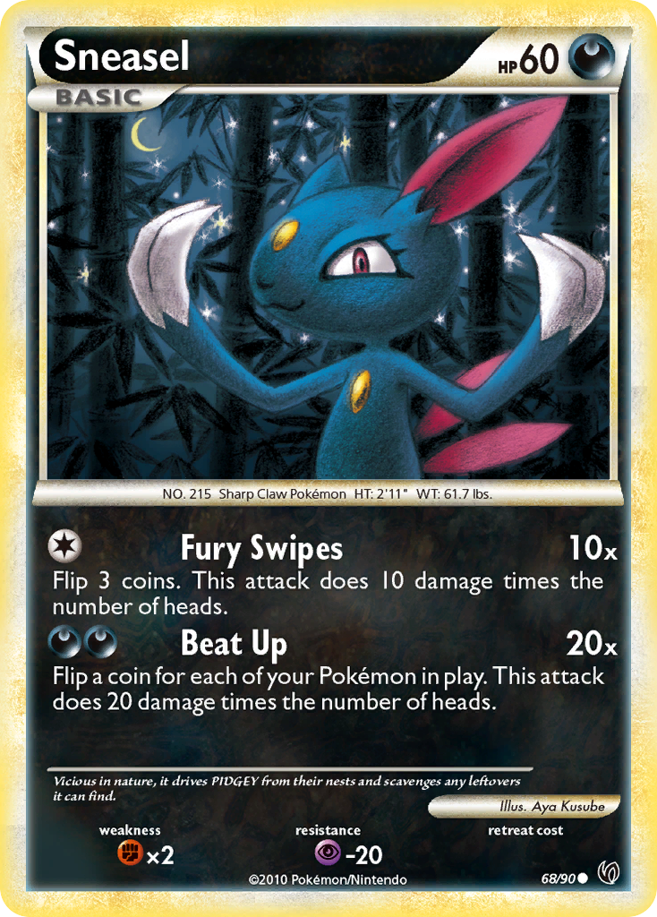 Sneasel 68/90 Pokémon Undaunted (2010) English card — catalogue reference