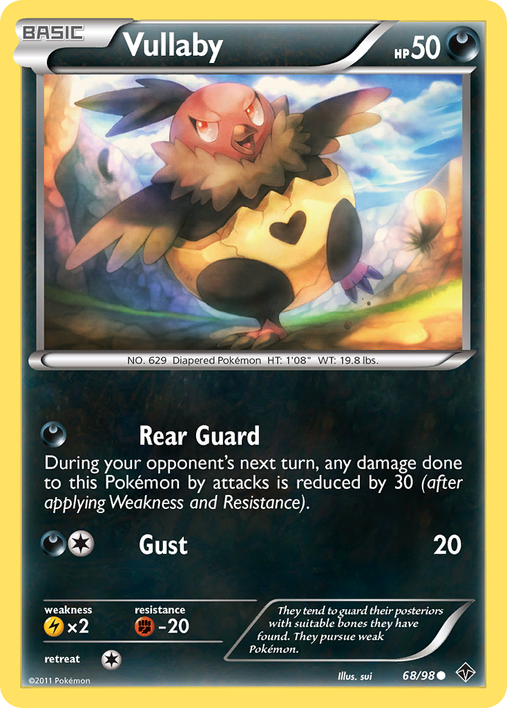 Vullaby 68/98 Pokémon Emerging Powers (2011) English card — catalogue reference